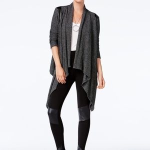 Bar III Sweater with faux leather detailing